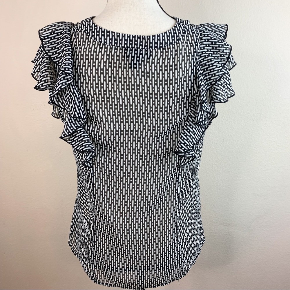 Ab Studio Blouse Button Front Top - image 2